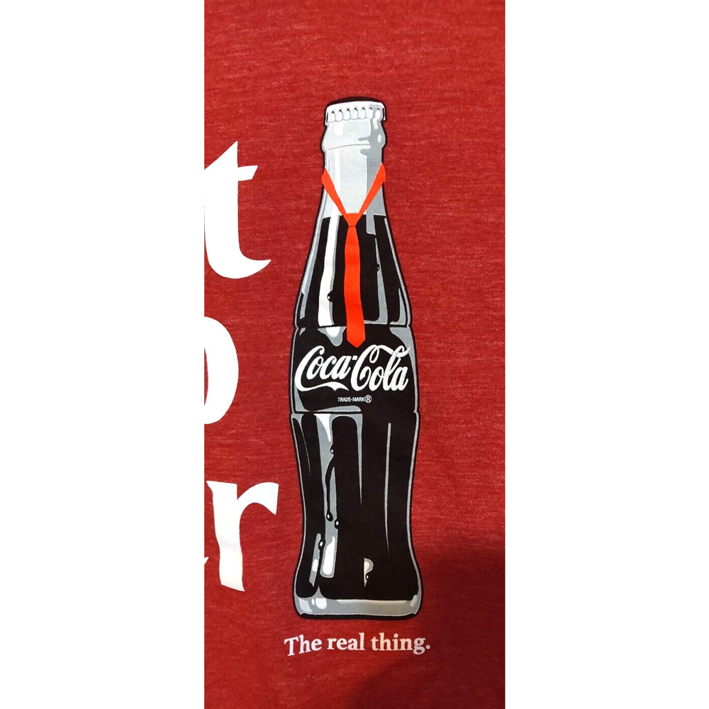 Coca Cola Tshirt BEST POP EVER The Real Thing Soda RED Adult XL Lightweight Coke - Picture 6 of 9